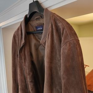 Marks & Spencer 100% sued leather jacket, dark taupe, Men's, XXL